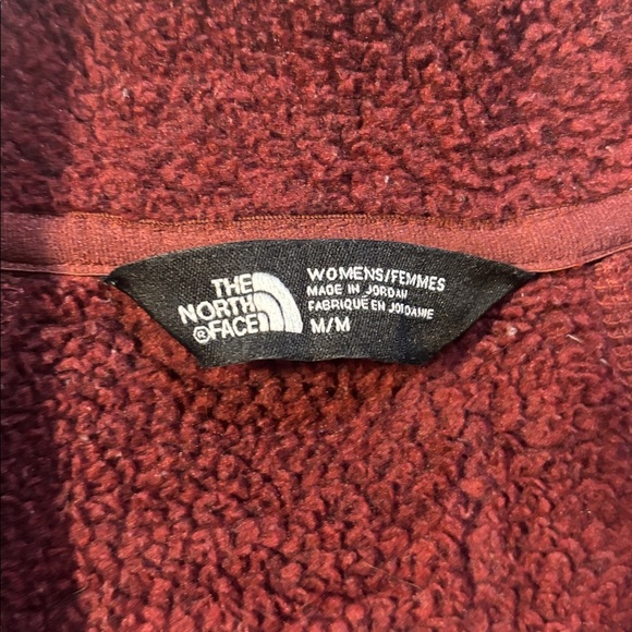 The North Face Jacket Womens Medium Burgundy Sweater Fleece FullZip Stand Collar - Picture 3 of 7